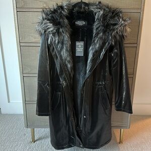 Fabulous Furs Black Ski & Snow Jacket with Faux Fur Trim